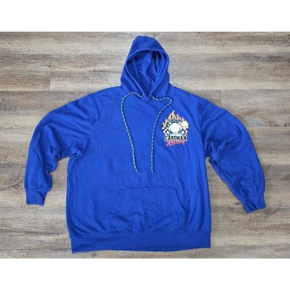 South Park Men's 2XL (50/52) Hoodie Pullover Team Cartman Racing Graphic Blue